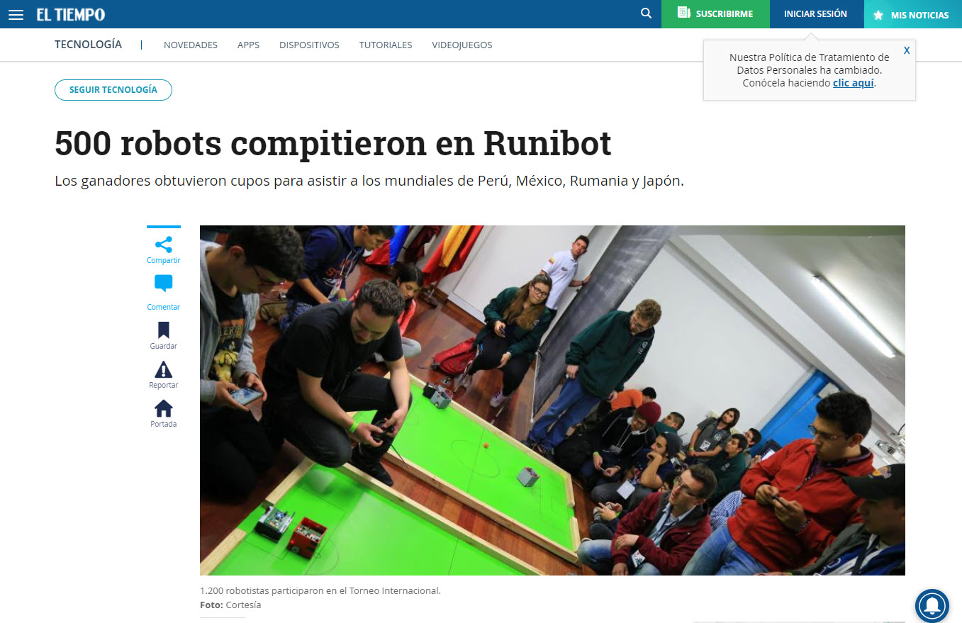500 robots compitieron en Runibot