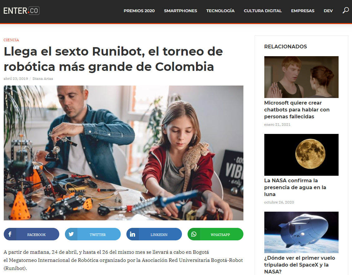 Llega el sexto Runibot, el torneo de robótica más grande de Colombia